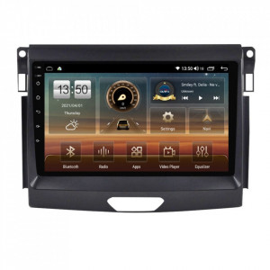 Navigatie dedicata cu Android Ford Ranger dupa 2015 fara navigatie originala, 8GB RAM, Radio GPS Dual Zone, Display HD QLED 9" Touchscreen, Internet Wi-Fi si slot SIM 4G, Bluetooth, MirrorLink, USB