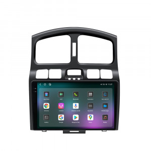 Navigatie dedicata cu Android Hyundai Santa Fe I 2000 - 2006, 12GB RAM, Radio GPS Dual Zone, Display 2K QLED 9.5" Touchscreen, Internet Wi-Fi si slot SIM 4G, Bluetooth, MirrorLink, USB, Waze 97264
