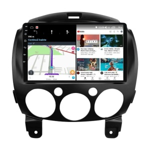 Navigatie dedicata cu Android Mazda 2 2007 - 2014, 4GB RAM, Radio GPS Dual Zone, Display HD QLED 9" Touchscreen, Internet Wi-Fi si slot SIM 4G, Bluetooth, MirrorLink, USB 100266174