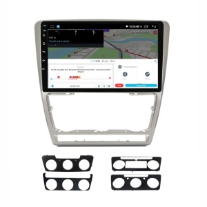 Navigatie dedicata cu Android Skoda Octavia II 2004 - 2013, gri, 2GB RAM, Radio GPS Dual Zone, Display HD QLED 10" Touchscreen, Internet Wi-Fi si slot SIM 4G, Bluetooth, MirrorLink, USB 100291014