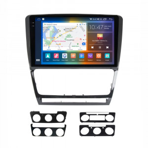 Navigatie dedicata cu Android Skoda Octavia II 2009 - 2013, negru, 4GB RAM, Radio GPS Dual Zone, Display 2K QLED 10.36" Touchscreen, Internet Wi-Fi si slot SIM 4G, Bluetooth, MirrorLink, USB, Waze 104404