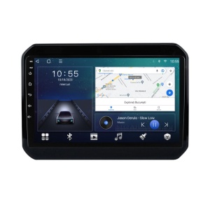 Navigatie dedicata cu Android Suzuki Ignis III dupa 2016, 2GB RAM, Radio GPS Dual Zone, Display HD QLED 9" Touchscreen, Internet Wi-Fi si slot SIM 4G, Bluetooth, MirrorLink, USB