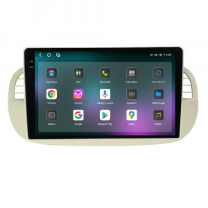 Navigatie dedicata cu Android Fiat 500 2007 - 2015, gri, 12GB RAM, Radio GPS Dual Zone, Display 2K QLED 9.5" Touchscreen, Internet Wi-Fi si slot SIM 4G, Bluetooth, MirrorLink, USB, Waze 96575