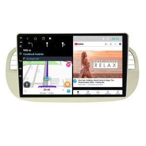 Navigatie dedicata cu Android Fiat 500 2007 - 2015, gri, 1GB RAM, Radio GPS Dual Zone, Display HD IPS 9" Touchscreen, Internet Wi-Fi, Bluetooth, MirrorLink, USB 100514715