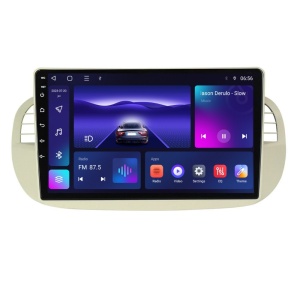 Navigatie dedicata cu Android Fiat 500 2007 - 2015, gri, 2GB RAM, Radio GPS Dual Zone, Display HD QLED 9" Touchscreen, Internet Wi-Fi si slot SIM 4G, Bluetooth, MirrorLink, USB 100259055