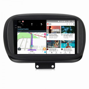 Navigatie dedicata cu Android Fiat 500X dupa 2014, 8GB RAM, Radio GPS Dual Zone, Display 2K QLED 9.5" Touchscreen, Internet Wi-Fi si slot SIM 4G, Bluetooth, MirrorLink, USB, Waze 110565