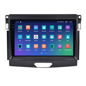 Navigatie dedicata cu Android Ford Ranger dupa 2015 fara navigatie originala, 4GB RAM, Radio GPS Dual Zone, Display 2K QLED 9.5" Touchscreen, Internet Wi-Fi si slot SIM 4G, Bluetooth, MirrorLink, USB, Waze 109515