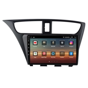 Navigatie dedicata cu Android Honda Civic IX Hatchback 2011 - 2015, 4GB RAM, Radio GPS Dual Zone, Display HD QLED 9" Touchscreen, Internet Wi-Fi si slot SIM 4G, Bluetooth, MirrorLink, USB 100253265