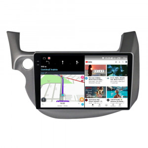 Navigatie dedicata cu Android Honda Jazz III 2007 - 2013, 8GB RAM, Radio GPS Dual Zone, Display 2K QLED 10.36" Touchscreen, Internet Wi-Fi si slot SIM 4G, Bluetooth, MirrorLink, USB, Waze 110925