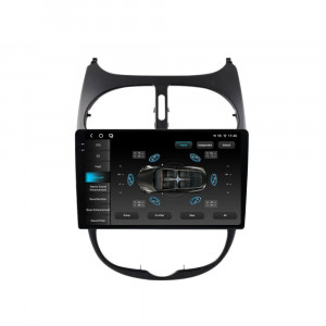 Navigatie dedicata cu Android Peugeot 206 1998 - 2009, 12GB RAM, Radio GPS Dual Zone, Display 2K QLED 9.5" Touchscreen, Internet Wi-Fi si slot SIM 4G, Bluetooth, MirrorLink, USB, Waze 97895