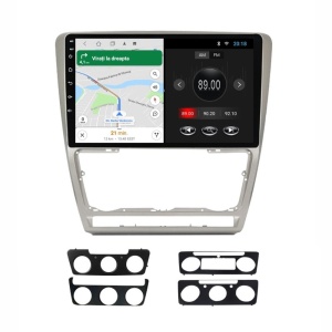 Navigatie dedicata cu Android Skoda Octavia II 2004 - 2013, gri, 1GB RAM, Radio GPS Dual Zone, Display HD IPS 10" Touchscreen, Internet Wi-Fi, Bluetooth, MirrorLink, USB 100528095