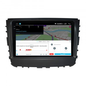 Navigatie dedicata cu Android Ssangyong Musso dupa 2018, 8GB RAM, Radio GPS Dual Zone, Display 2K QLED 9.5" Touchscreen, Internet Wi-Fi si slot SIM 4G, Bluetooth, MirrorLink, USB, Waze 112915