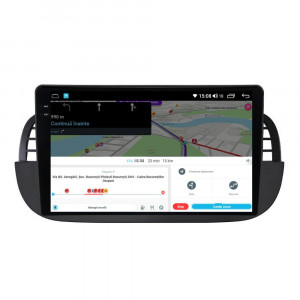 Navigatie dedicata cu Android Fiat 500 2007 - 2015, negru, 4GB RAM, Radio GPS Dual Zone, Display 2K QLED 9.5" Touchscreen, Internet Wi-Fi si slot SIM 4G, Bluetooth, MirrorLink, USB, Waze 112046