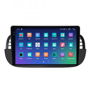 Navigatie dedicata cu Android Fiat 500 2007 - 2015, negru, 8GB RAM, Radio GPS Dual Zone, Display 2K QLED 9.5" Touchscreen, Internet Wi-Fi si slot SIM 4G, Bluetooth, MirrorLink, USB, Waze 110876