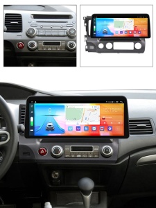 Navigatie dedicata cu Android Honda Civic VIII Sedan 2006 - 2011, 4GB RAM, Radio GPS Dual Zone, Display QLED 12.3" Touchscreen, Internet Wi-Fi si slot SIM 4G, Bluetooth, MirrorLink, USB 100298406