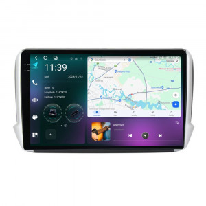 Navigatie dedicata cu Android Peugeot 208 I 2012 - 2019, 12GB RAM, Radio GPS Dual Zone, Display 2K QLED 10.36" Touchscreen, Internet Wi-Fi si slot SIM 4G, Bluetooth, MirrorLink, USB