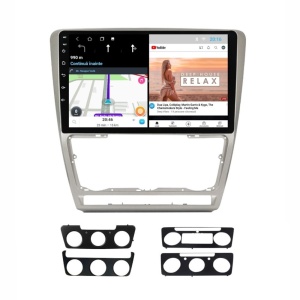 Navigatie dedicata cu Android Skoda Octavia II 2004 - 2013, gri, 1GB RAM, Radio GPS Dual Zone, Display HD IPS 10" Touchscreen, Internet Wi-Fi, Bluetooth, MirrorLink, USB 100509636