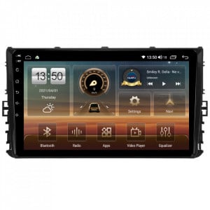 Navigatie dedicata cu Android VW T-Cross dupa 2018, 8GB RAM, Radio GPS Dual Zone, Display HD QLED 9" Touchscreen, Internet Wi-Fi si slot SIM 4G, Bluetooth, MirrorLink, USB