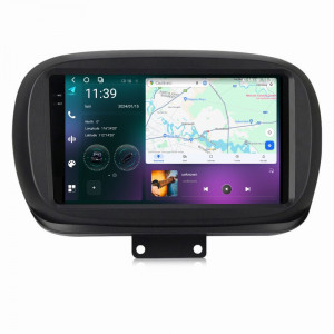 Navigatie dedicata cu Android Fiat 500X dupa 2014, 12GB RAM, Radio GPS Dual Zone, Display 2K QLED 9.5" Touchscreen, Internet Wi-Fi si slot SIM 4G, Bluetooth, MirrorLink, USB