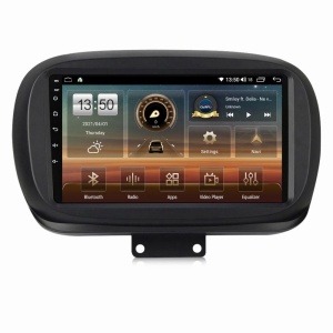 Navigatie dedicata cu Android Fiat 500X dupa 2014, 4GB RAM, Radio GPS Dual Zone, Display HD QLED 9" Touchscreen, Internet Wi-Fi si slot SIM 4G, Bluetooth, MirrorLink, USB