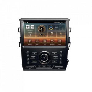 Navigatie dedicata cu Android Ford Mondeo V dupa 2014 cu navigatie originala, 6GB RAM, Radio GPS Dual Zone, Display HD QLED 9" Touchscreen, Internet Wi-Fi si slot SIM 4G, Bluetooth, MirrorLink, USB