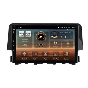 Navigatie dedicata cu Android Honda Civic X 2015 - 2021, 4GB RAM, Radio GPS Dual Zone, Display HD QLED 9" Touchscreen, Internet Wi-Fi si slot SIM 4G, Bluetooth, MirrorLink, USB