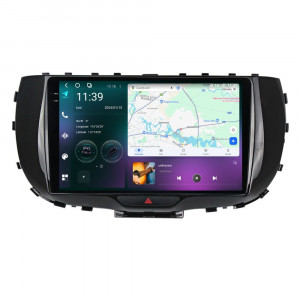 Navigatie dedicata cu Android Kia Soul dupa 2019, 12GB RAM, Radio GPS Dual Zone, Display 2K QLED 9.5" Touchscreen, Internet Wi-Fi si slot SIM 4G, Bluetooth, MirrorLink, USB