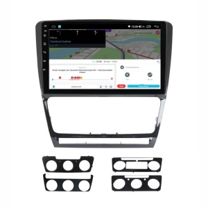 Navigatie dedicata cu Android Skoda Octavia II 2004 - 2013, negru, 2GB RAM, Radio GPS Dual Zone, Display HD QLED 10" Touchscreen, Internet Wi-Fi si slot SIM 4G, Bluetooth, MirrorLink, USB 100291017