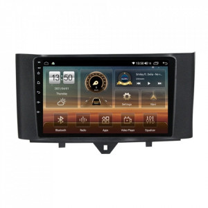 Navigatie dedicata cu Android Smart Fortwo 2011 - 2014, 6GB RAM, Radio GPS Dual Zone, Display HD QLED 9" Touchscreen, Internet Wi-Fi si slot SIM 4G, Bluetooth, MirrorLink, USB