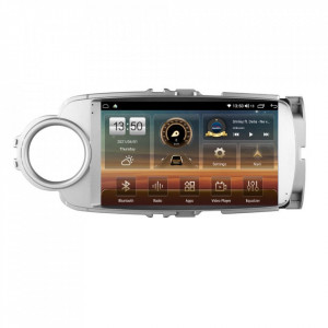 Navigatie dedicata cu Android Toyota Yaris P13 2011 - 2018, 8GB RAM, Radio GPS Dual Zone, Display HD QLED 9" Touchscreen, Internet Wi-Fi si slot SIM 4G, Bluetooth, MirrorLink, USB