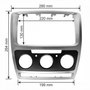 Rama adaptoare pentru navigatii de 7, 8 si 9 inch - Skoda Octavia II facelift 2009 - 2013 cu clima manuala 22797