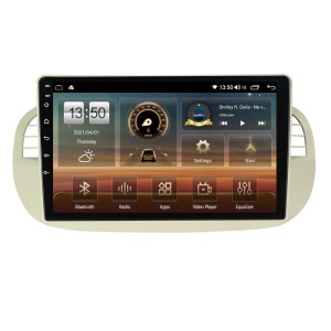 Navigatie dedicata cu Android Fiat 500 2007 - 2015, gri, 2GB RAM, Radio GPS Dual Zone, Display HD QLED 9" Touchscreen, Internet Wi-Fi si slot SIM 4G, Bluetooth, MirrorLink, USB 100259058