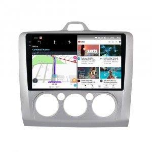 Navigatie dedicata cu Android Ford Focus II 2004 - 2011, clima manuala, 12GB RAM, Radio GPS Dual Zone, Display 2K QLED 9.5" Touchscreen, Internet Wi-Fi si slot SIM 4G, Bluetooth, MirrorLink, USB, Waze 99368