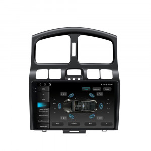 Navigatie dedicata cu Android Hyundai Santa Fe I 2000 - 2006, 12GB RAM, Radio GPS Dual Zone, Display 2K QLED 9.5" Touchscreen, Internet Wi-Fi si slot SIM 4G, Bluetooth, MirrorLink, USB, Waze 98988