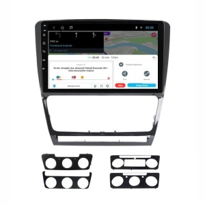 Navigatie dedicata cu Android Skoda Octavia II 2004 - 2013, negru, 1GB RAM, Radio GPS Dual Zone, Display HD IPS 10" Touchscreen, Internet Wi-Fi, Bluetooth, MirrorLink, USB 100509648