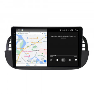 Navigatie dedicata cu Android Fiat 500 2007 - 2015, negru, 8GB RAM, Radio GPS Dual Zone, Display 2K QLED 9.5" Touchscreen, Internet Wi-Fi si slot SIM 4G, Bluetooth, MirrorLink, USB, Waze 107239