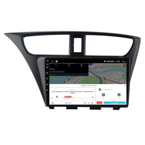 Navigatie dedicata cu Android Honda Civic IX Hatchback 2011 - 2015, 4GB RAM, Radio GPS Dual Zone, Display HD QLED 9" Touchscreen, Internet Wi-Fi si slot SIM 4G, Bluetooth, MirrorLink, USB 100292979