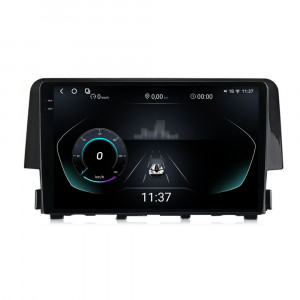 Navigatie dedicata cu Android Honda Civic X 2015 - 2021, 12GB RAM, Radio GPS Dual Zone, Display 2K QLED 9.5" Touchscreen, Internet Wi-Fi si slot SIM 4G, Bluetooth, MirrorLink, USB, Waze 95649