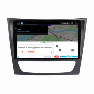 Navigatie dedicata cu Android Mercedes E-Class W211 2002 - 2009, 4GB RAM, Radio GPS Dual Zone, Display 2K QLED 9.5" Touchscreen, Internet Wi-Fi si slot SIM 4G, Bluetooth, MirrorLink, USB, Waze 111839