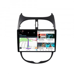 Navigatie dedicata cu Android Peugeot 206 1998 - 2009, 12GB RAM, Radio GPS Dual Zone, Display 2K QLED 9.5" Touchscreen, Internet Wi-Fi si slot SIM 4G, Bluetooth, MirrorLink, USB, Waze 99439