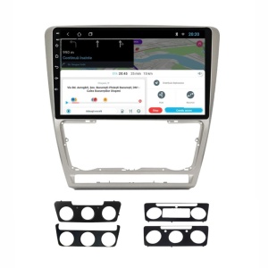 Navigatie dedicata cu Android Skoda Octavia II 2004 - 2013, gri, 1GB RAM, Radio GPS Dual Zone, Display HD IPS 10" Touchscreen, Internet Wi-Fi, Bluetooth, MirrorLink, USB 100509639