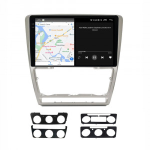 Navigatie dedicata cu Android Skoda Octavia II 2009 - 2013, gri, 4GB RAM, Radio GPS Dual Zone, Display 2K QLED 10.36" Touchscreen, Internet Wi-Fi si slot SIM 4G, Bluetooth, MirrorLink, USB, Waze 104399