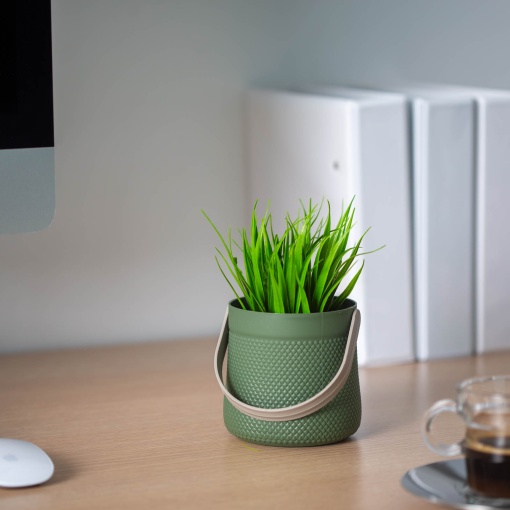 Planta Artificiala in Cos de Plastic Shopiens – 11 x 18 cm