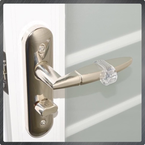 Set 6 opritoare usa pentru maner, de agatat, plastic, Ø 32 x 24 mm, transparent