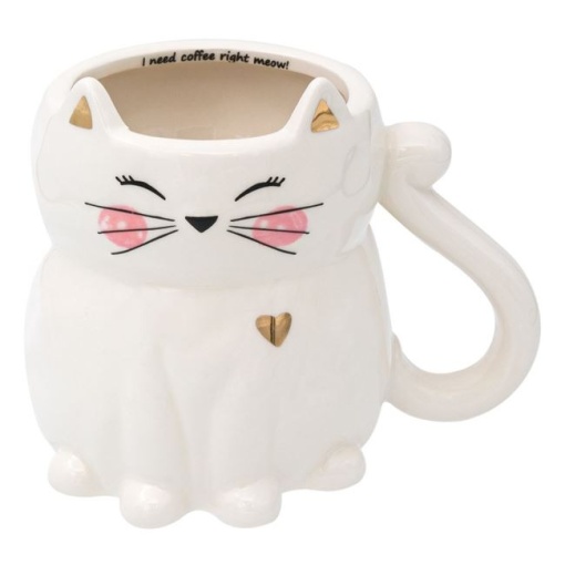 Cană ceramică Shopiens cu model pisică 3D, 420 ml