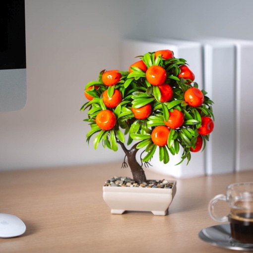 Planta Artificiala in Ghiveci Shopiens – Fructe de Mandarin, 18 x 24 cm