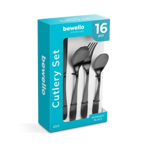 Set de 16 tacamuri din aluminiu, model elegant, negru mat - Img 2