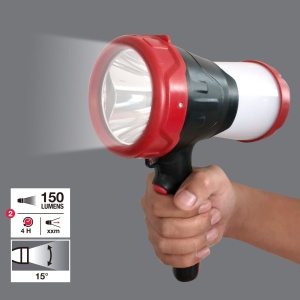 Lanterna LED multifunctionala, reincarcabila, 340 lm, ABS, rosu - Img 4