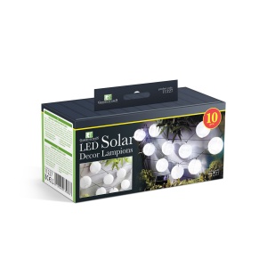 Sirag de 10 Lampioane Solare – LED Alb Rece, 3,7 m - Img 5