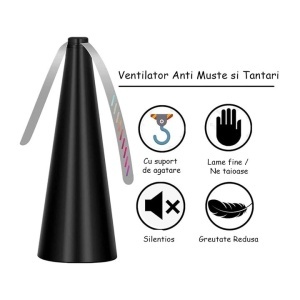 Ventilator Electric USB/Baterii Anti‑Insecte Ø 8.5×25 cm, Actiune 360° – Indeparteaza Muste si Tantari fara Substante - Img 2